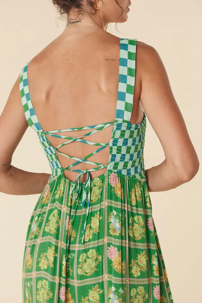 Spell Flora Strappy Maxi Dress Green Multi Size XL / AU 14 - Image 5