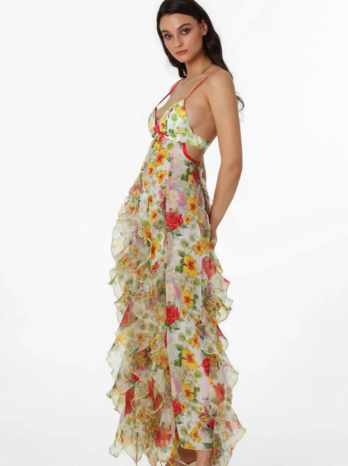 Menti Baroque Flower Maxi Dress Multi Size 6 - Image 2