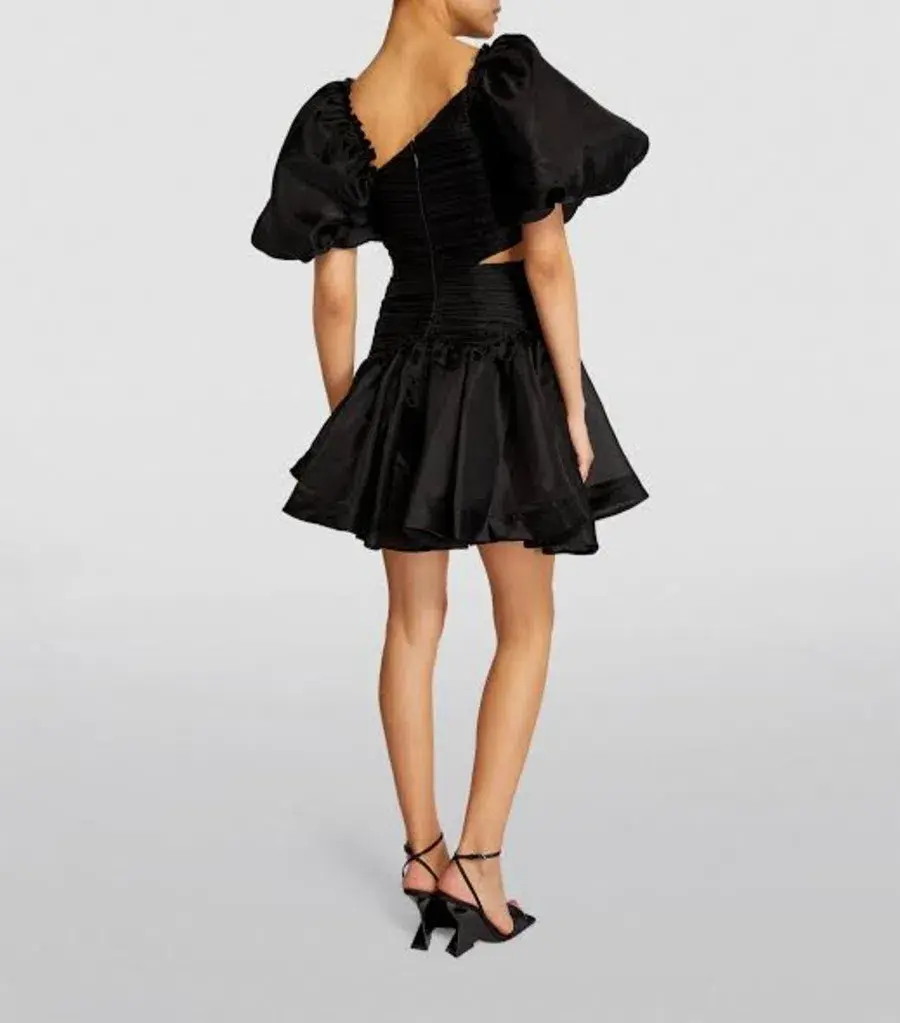 Aje Joan Puff Sleeve Black Mini Dress Cocktail Wedding RRP ($455) Size AU16/US12 - Image 3