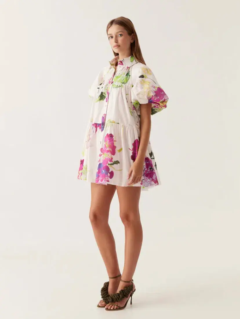 Aje Pablo Smock Mini Dress Wild Hydrangea Size 8  - Image 1