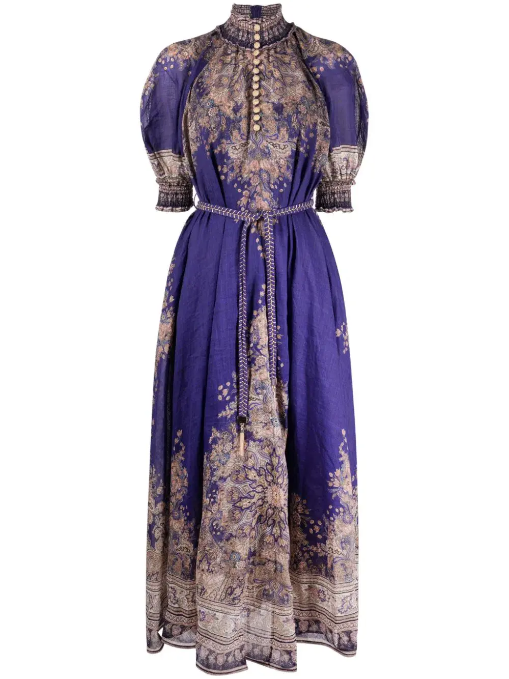 Zimmermann Anneke Swing Maxi Dress in Indigo Paisley Size 3/AU 14 - Image 6