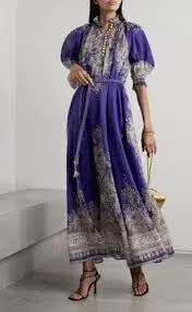 Zimmermann Anneke Swing Maxi Dress in Indigo Paisley Size 3/AU 14 - Image 3