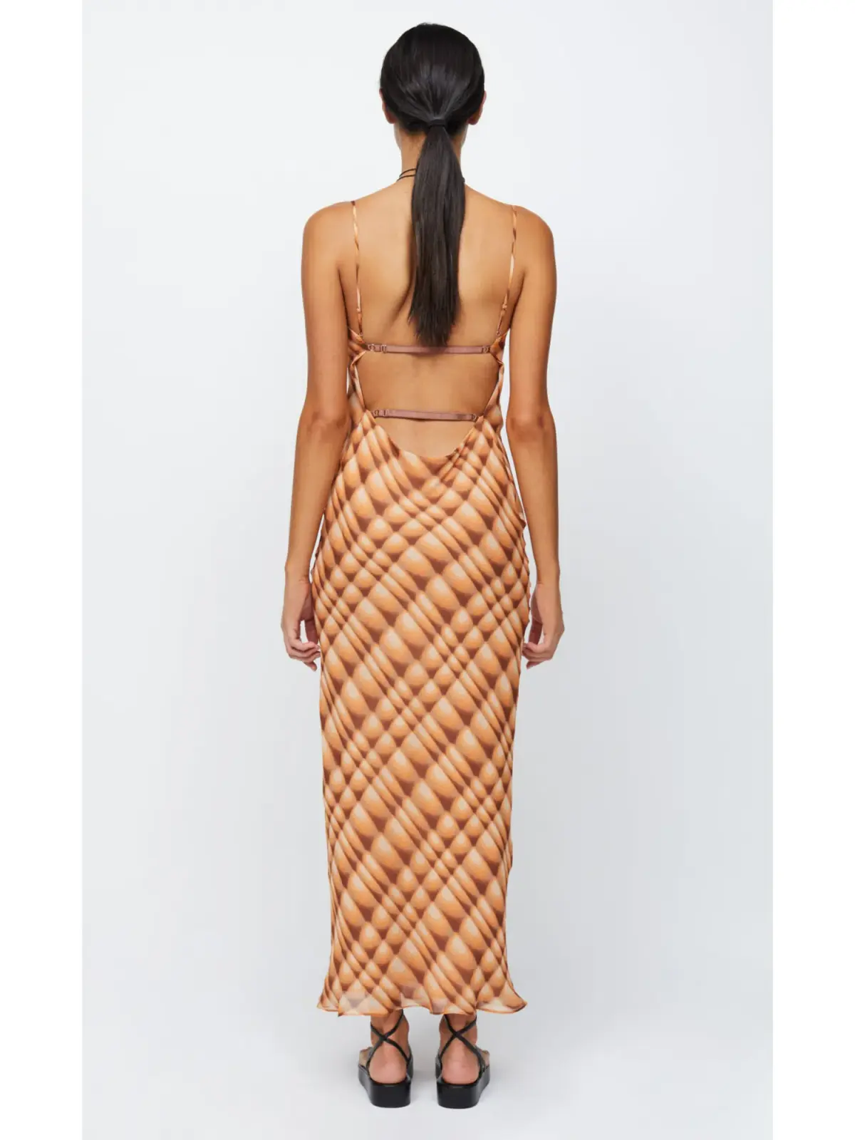 Bec & Bridge Soleil Slip Maxi Dress Golden Hour Check Size AU 8  - Image 4