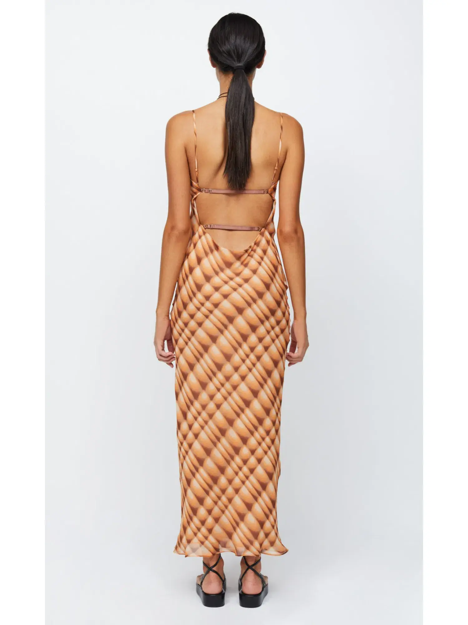 Bec & Bridge Soleil Slip Maxi Dress Golden Hour Check Size AU 8  - Image 4