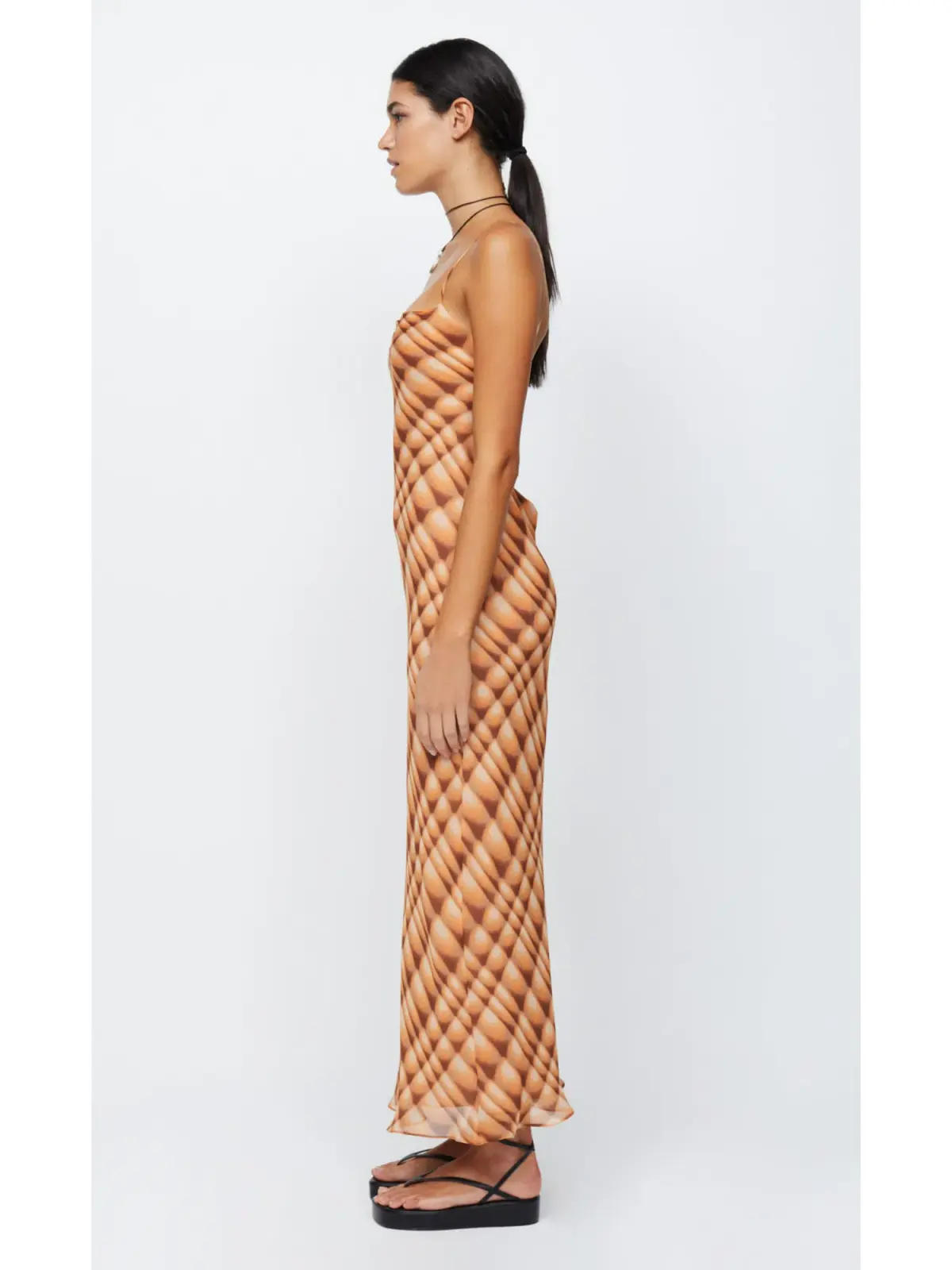 Bec & Bridge Soleil Slip Maxi Dress Golden Hour Check Size AU 8  - Image 3