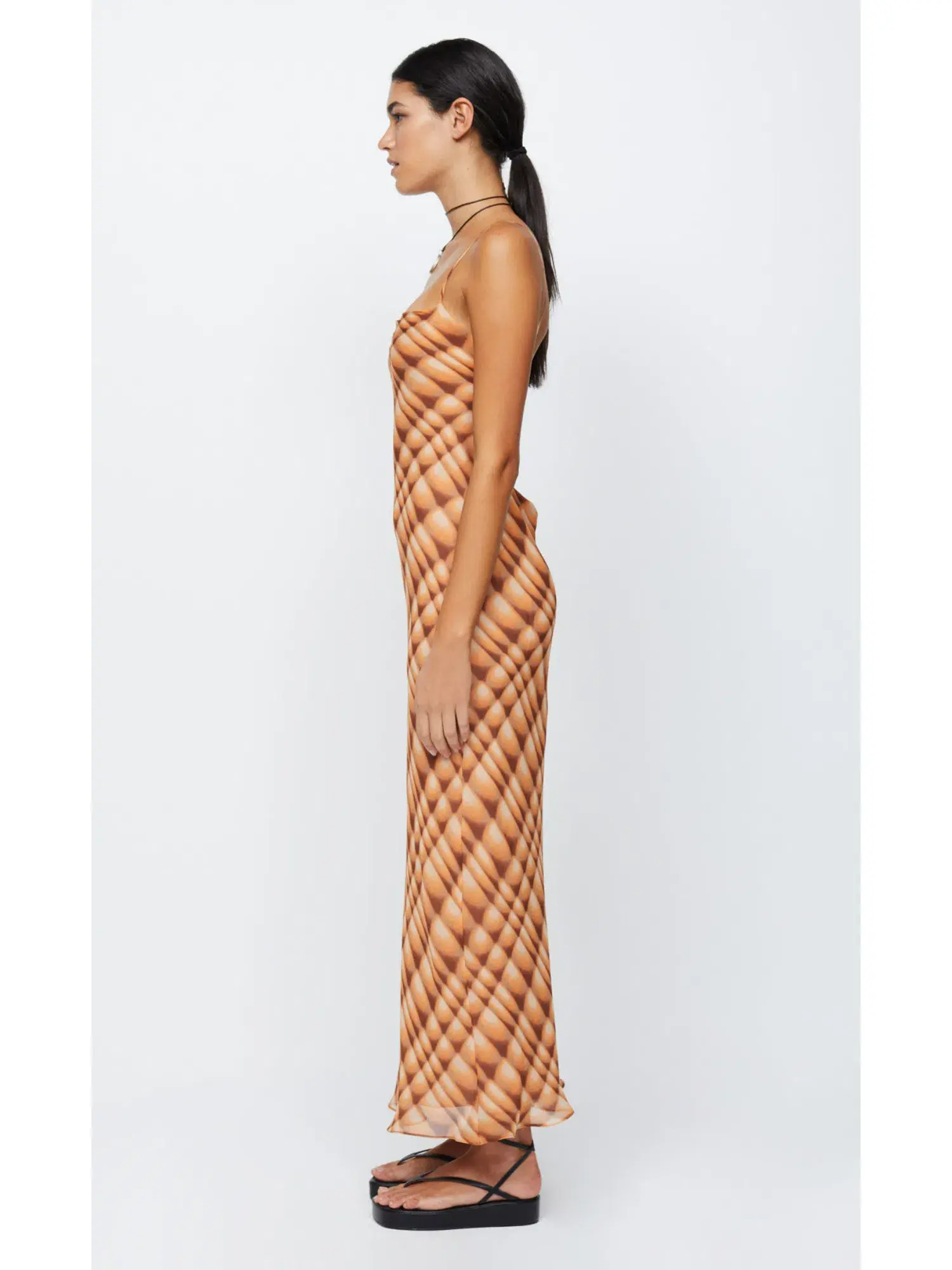 Bec & Bridge Soleil Slip Maxi Dress Golden Hour Check Size AU 8  - Image 3