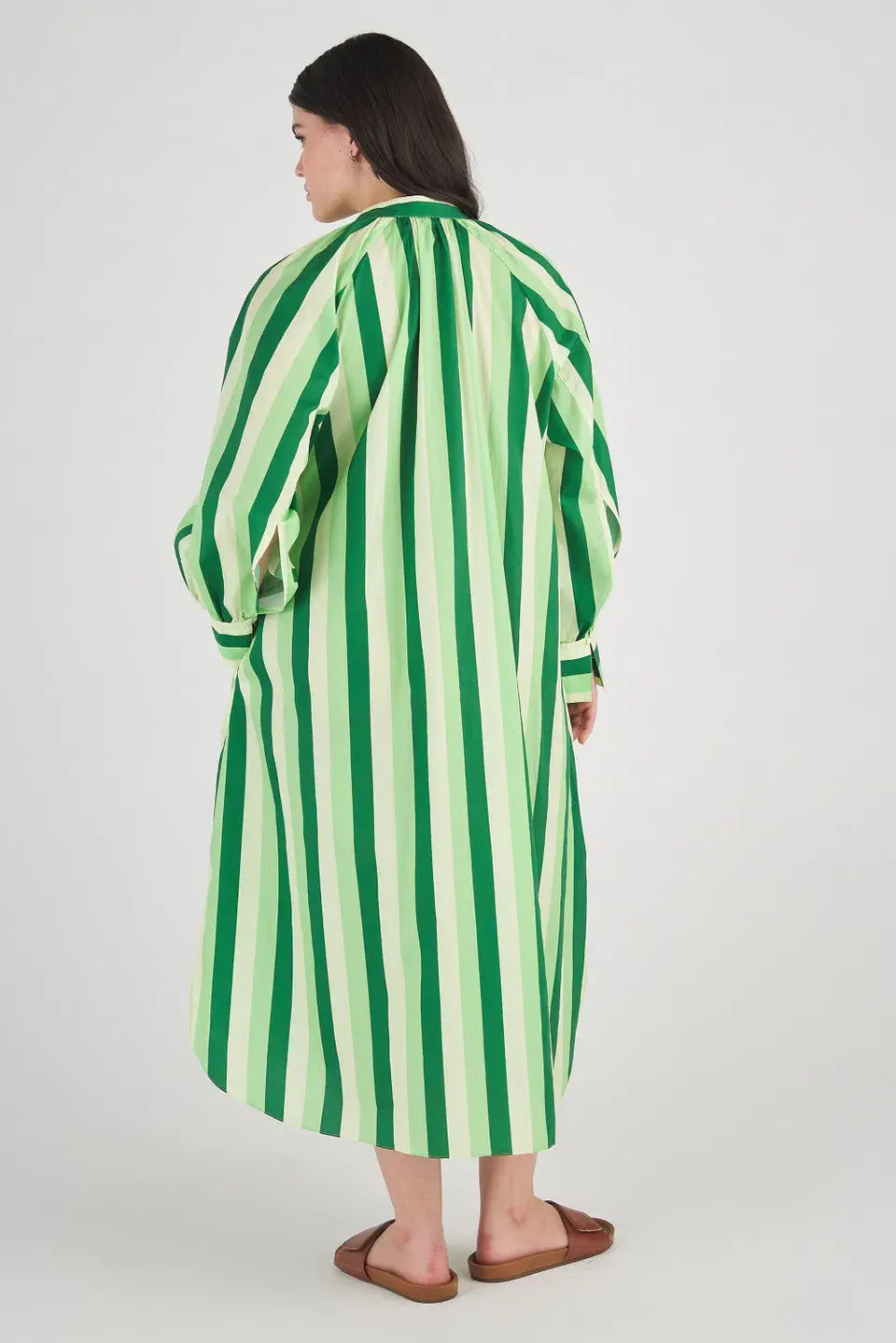 Oroton Multi Stripe Shirt Dress in Garden Size 16   - Image 6