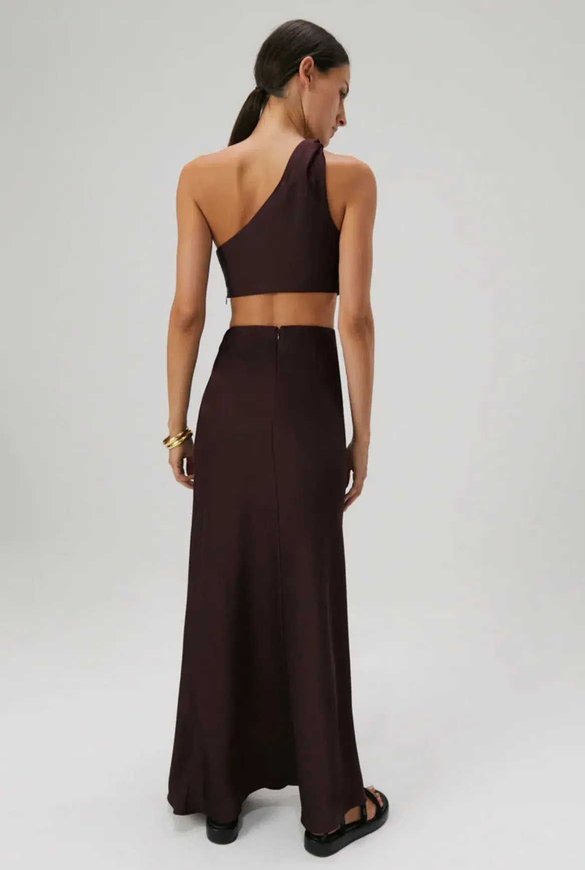 Misha Kristin Satin Gown Port Size 8 - Image 3