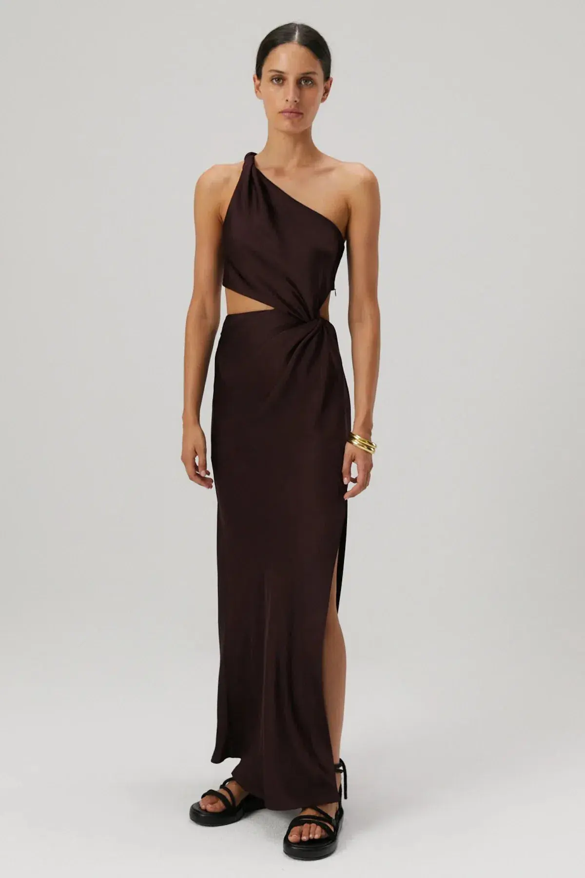 Misha Kristin Satin Gown Port Size 8 - Image 1