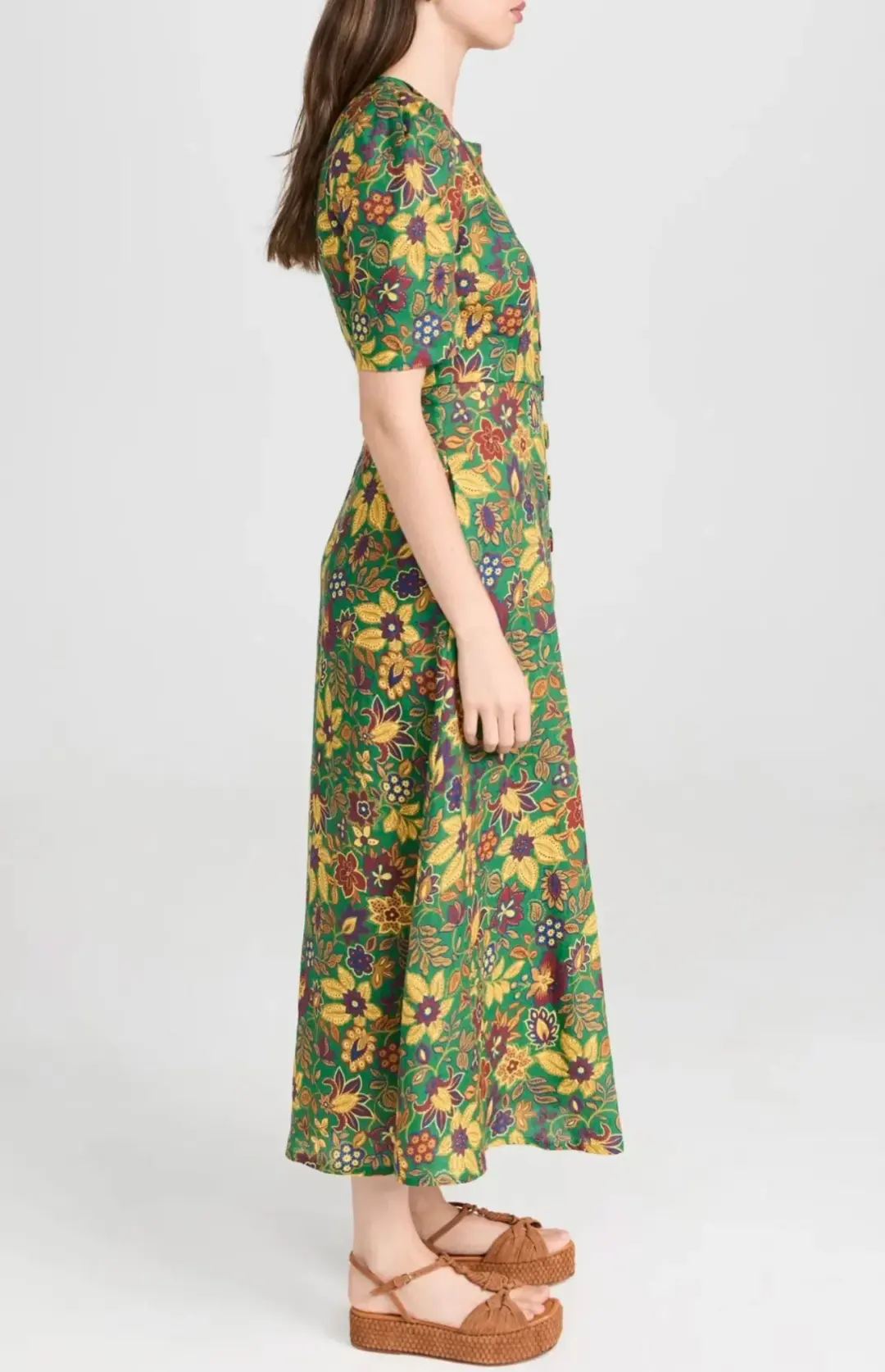 Alemais Isabella V Floral Midi Dress Green Size 8  for rent on The Volte - main image
