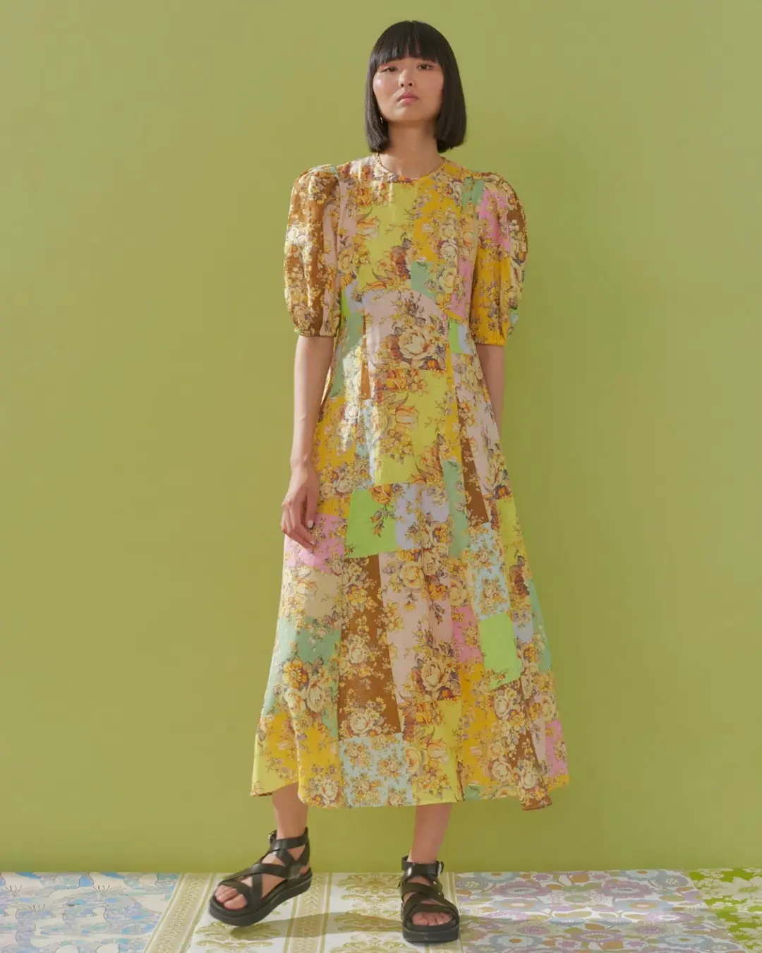 Alemais Matilde Midi Dress Multi Floral Size 6 for rent on The Volte - main image