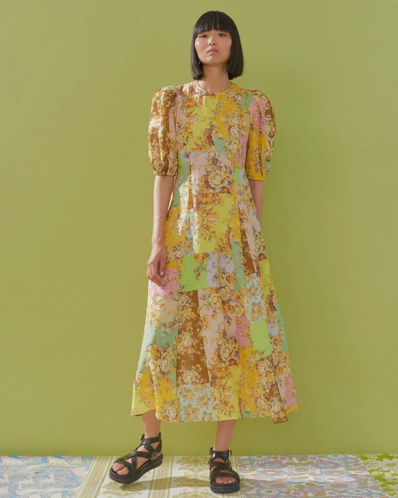 Alemais Matilde Midi Dress Multi Floral Size 6 - Image 1
