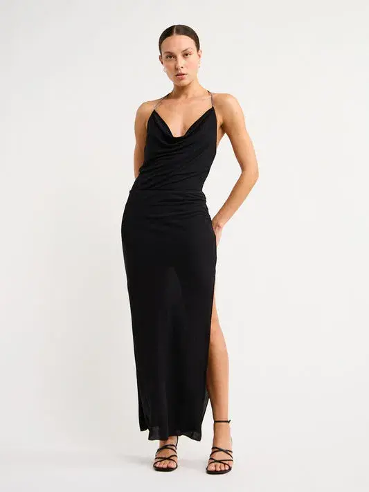 Bec & Bridge Lexie Cowl Maxi Dress Black Size 8 - Image 1