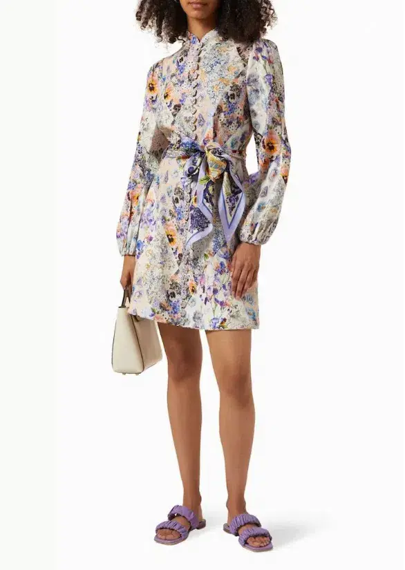 Zimmermann Tama Belted  Short Dress Floral Size 4 / AU 16 - Image 1