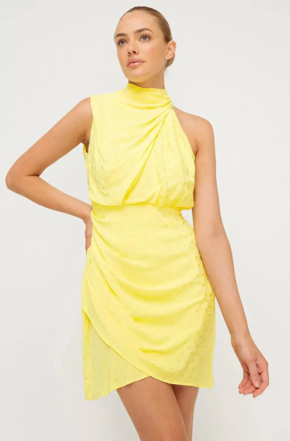 Sheike Gracie Mini Dress Yellow Size 16  - Image 3