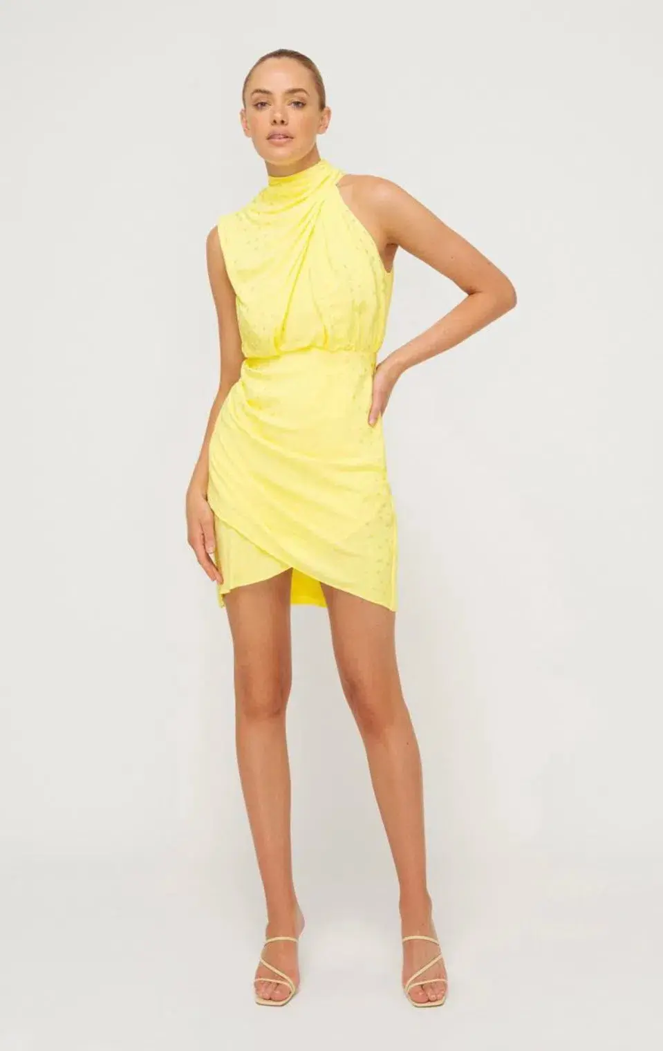 Sheike Gracie Mini Dress Yellow Size 16  - Image 2
