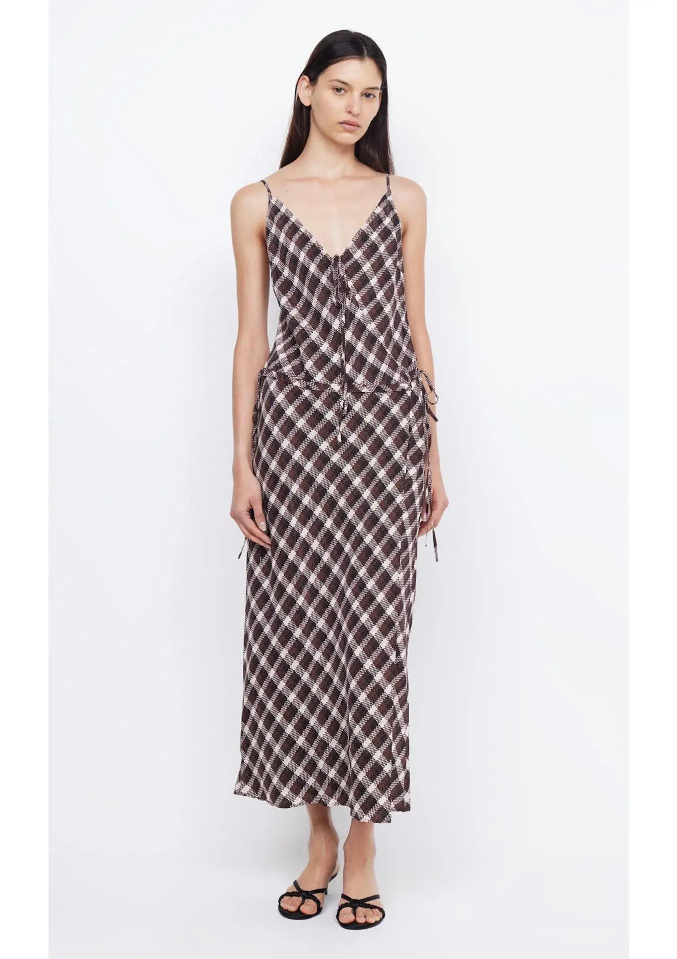 Bec & Bridge Chiara Wrap Maxi Dress Basket Weave Check Print Size 10 AU - Image 1