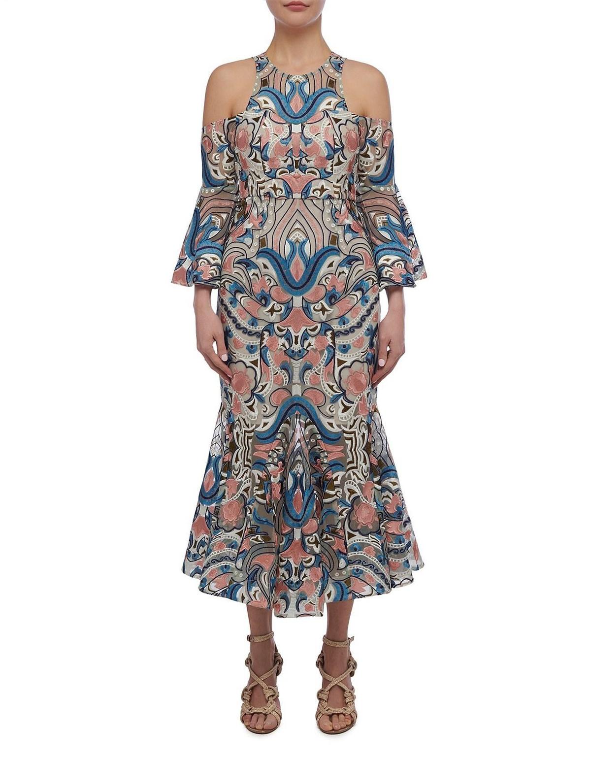 Thurley Carnival Cut Out Midi Dress Size 8 - Image 1