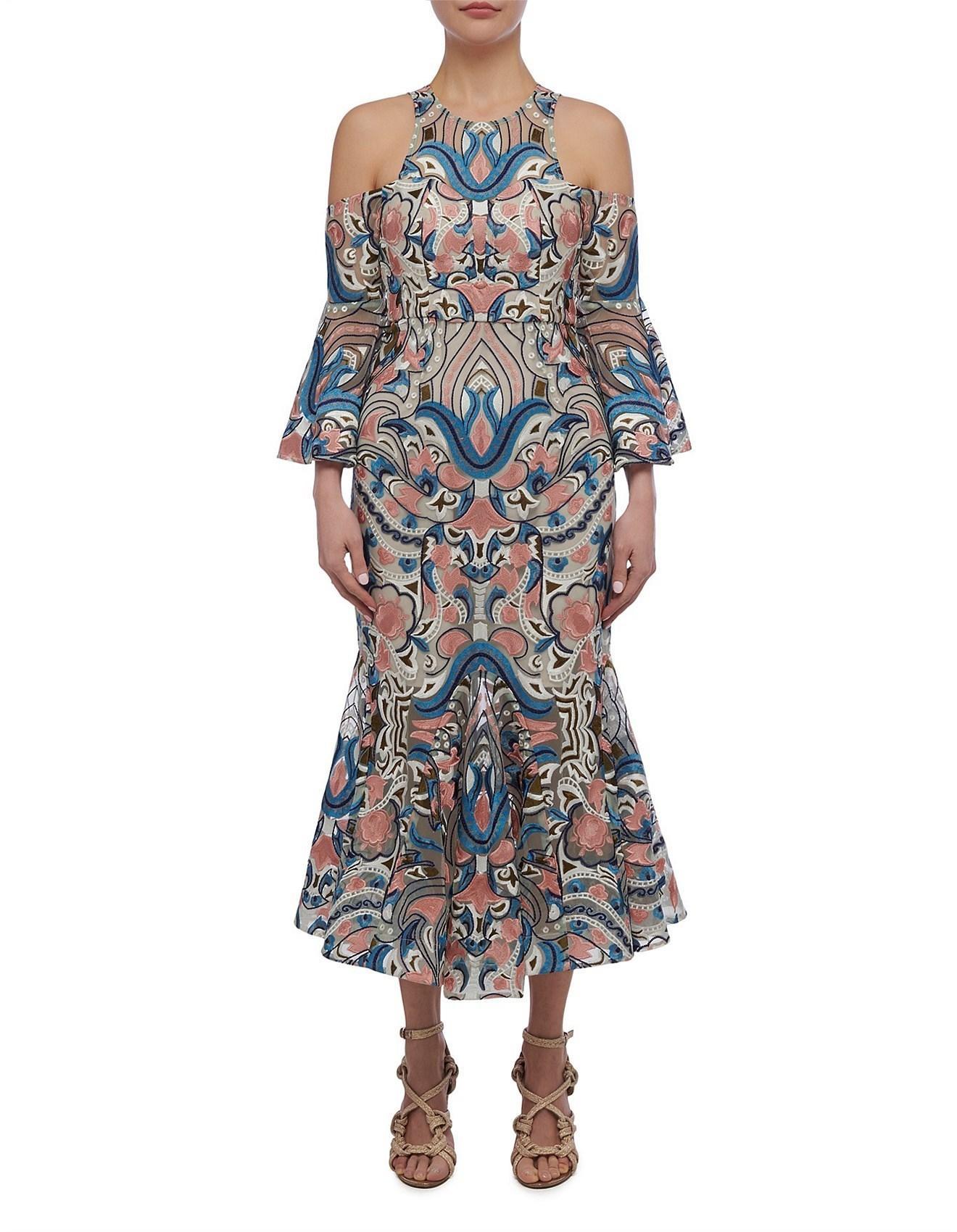 Thurley Carnival Cut Out Midi Dress Size 8 - Image 1