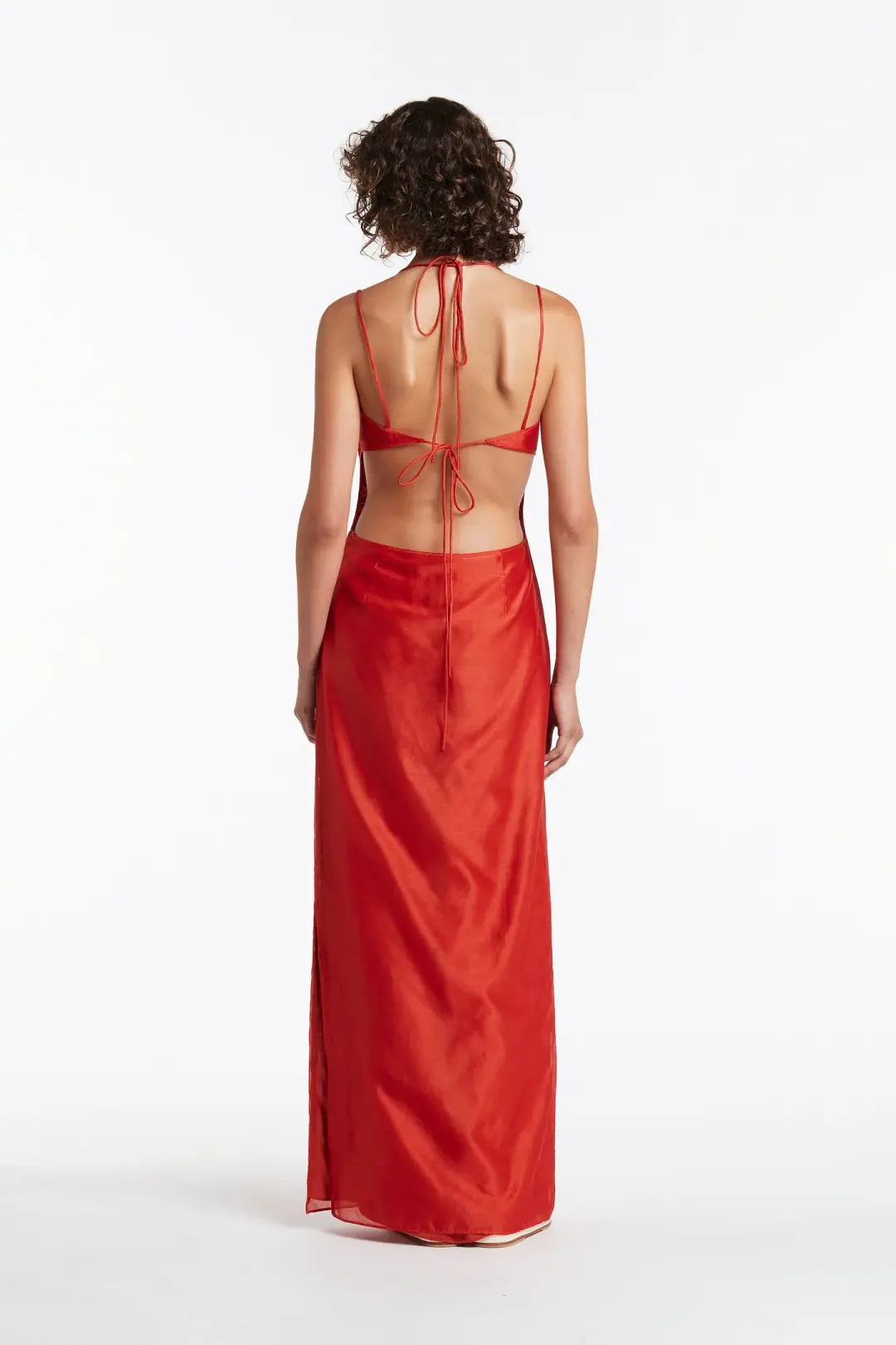 Sir The Label Lucelia Cut Out Midi Dress In Red Size 1 / AU 8 for rent on The Volte - main image