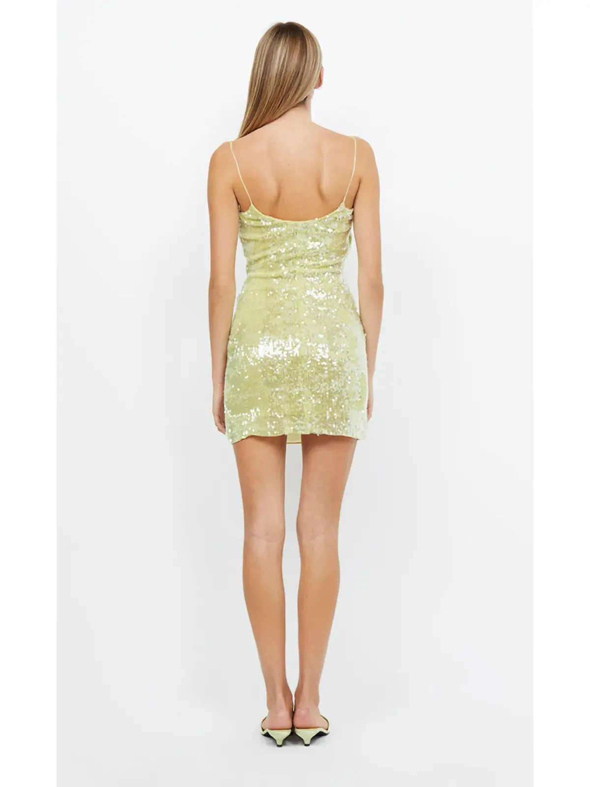 Bec & Bridge Venus Sequin Mini Dress Citrus Size AU 6 - Image 2