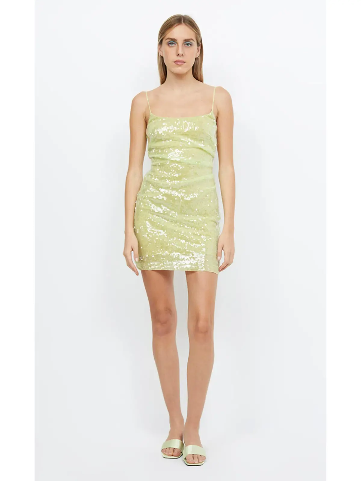 Bec & Bridge Venus Sequin Mini Dress Citrus Size AU 6 - Image 1