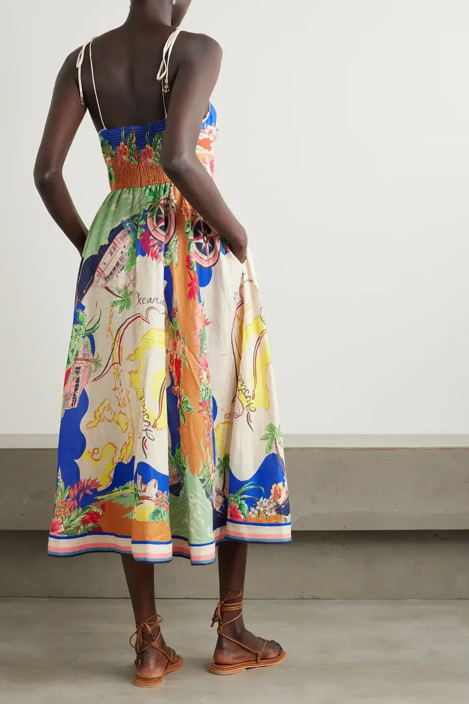 Zimmermann Alight Picnic Midi Dress Print Size 0 / AU 8 - Image 2