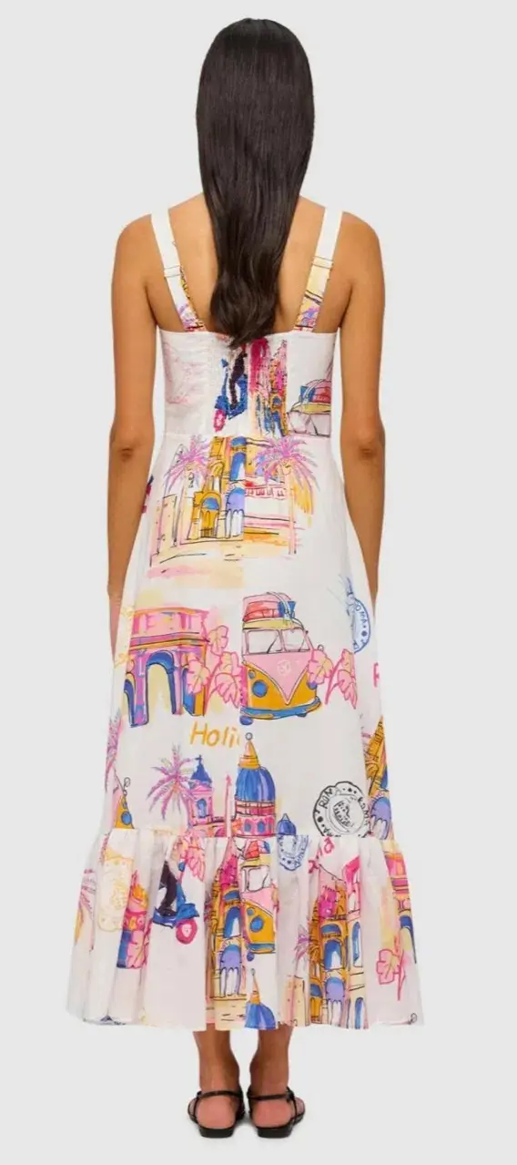 Leo Lin Lexi Ruched Bust Midi Dress in Fiesta Print Size 12 - Image 3