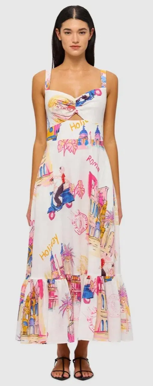 Leo Lin Lexi Ruched Bust Midi Dress in Fiesta Print Size 12 - Image 5