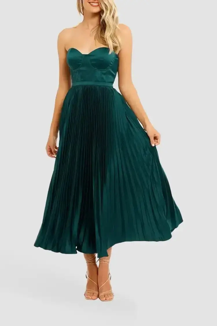 Elle Zeitoune Milan Midi Dress in Emerald Green Size 6 - Image 2