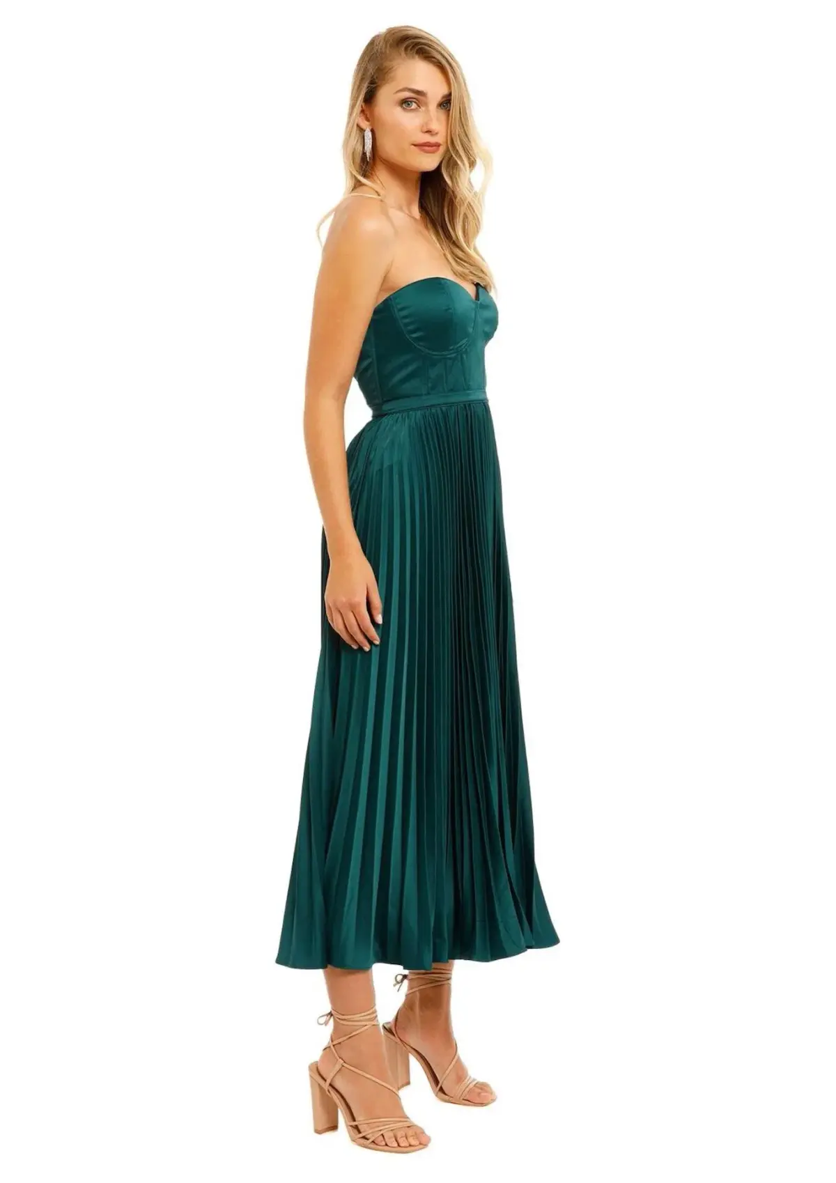 Elle Zeitoune Milan Midi Dress in Emerald Green Size 6 - Image 1