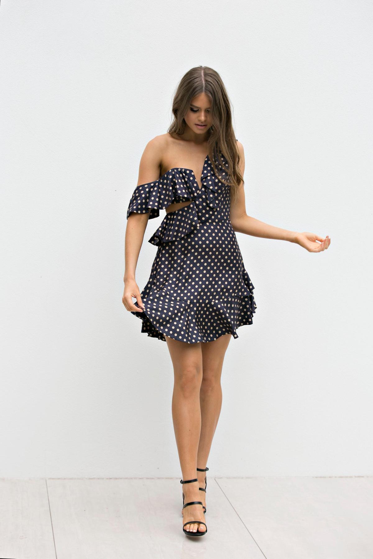 Zimmermann Rife Flounce Mini Dress Navy/Mustard Print Size 0 / AU 8 - Image 1