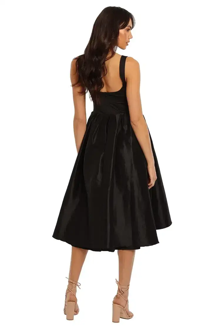 Elle Zeitoune Cora Midi Dress in Black Size 8 for rent on The Volte - main image