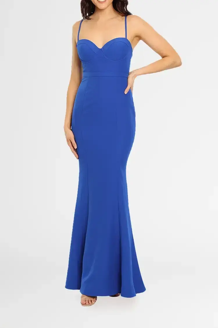 Elle Zeitoune Louisa Bustier Style Gown in Blue Size 10 - Image 2
