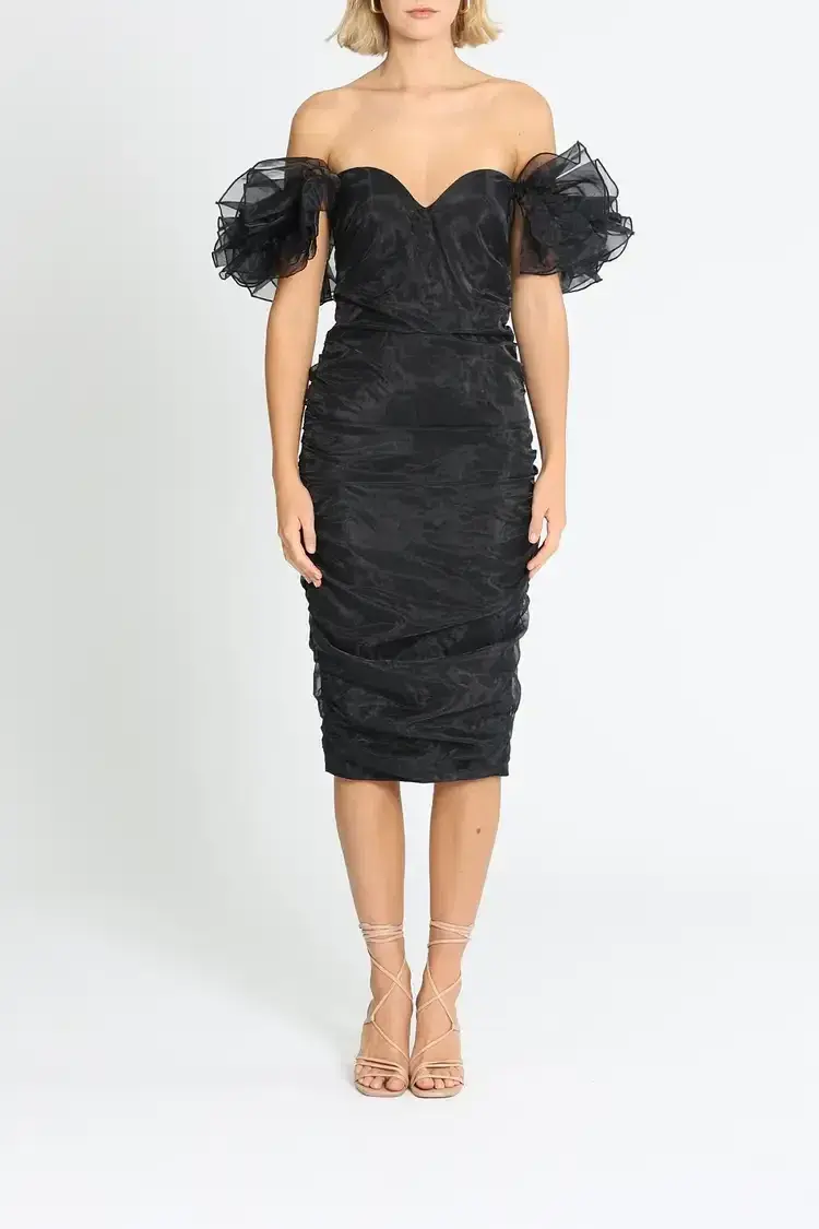 Elle Zeitoune Neveah Midi Dress in Black Size 8 - Image 1