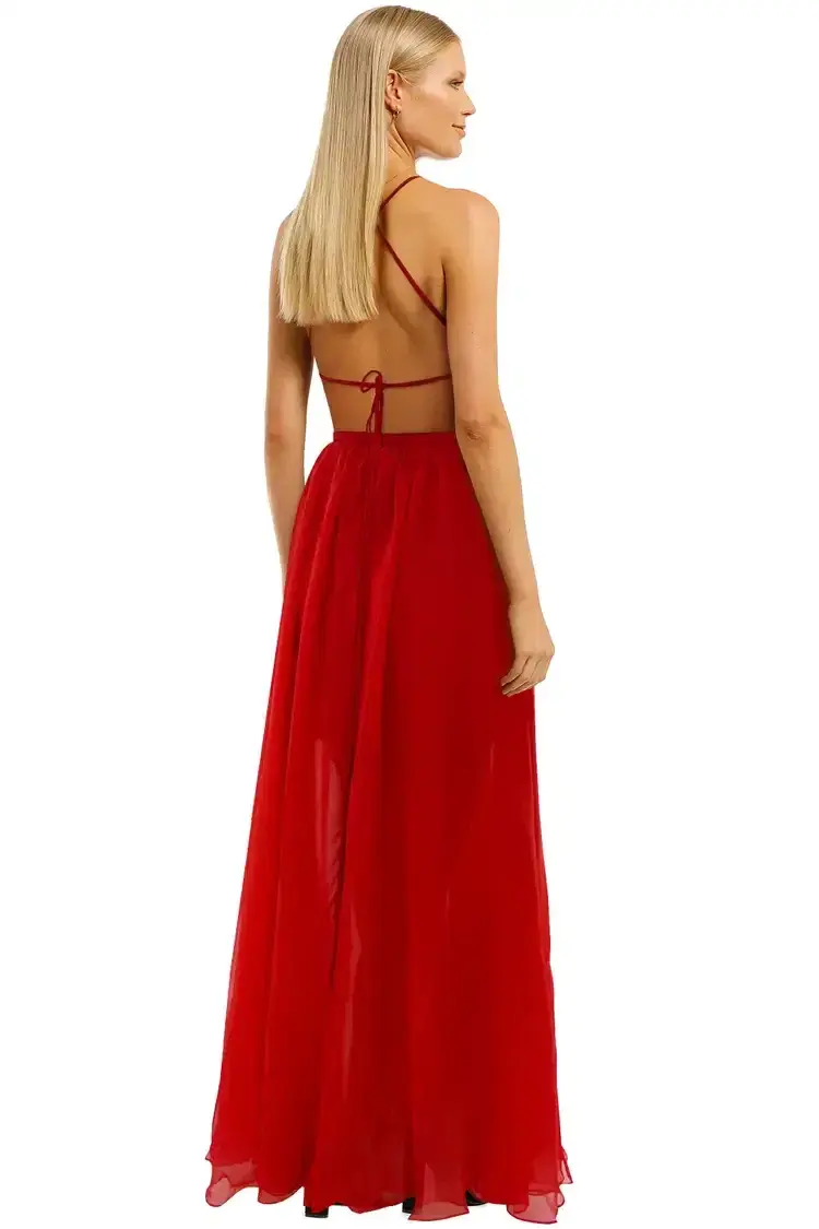 Fame and Partners Mildred Maxi Dress in Red Size 12 - Image 3