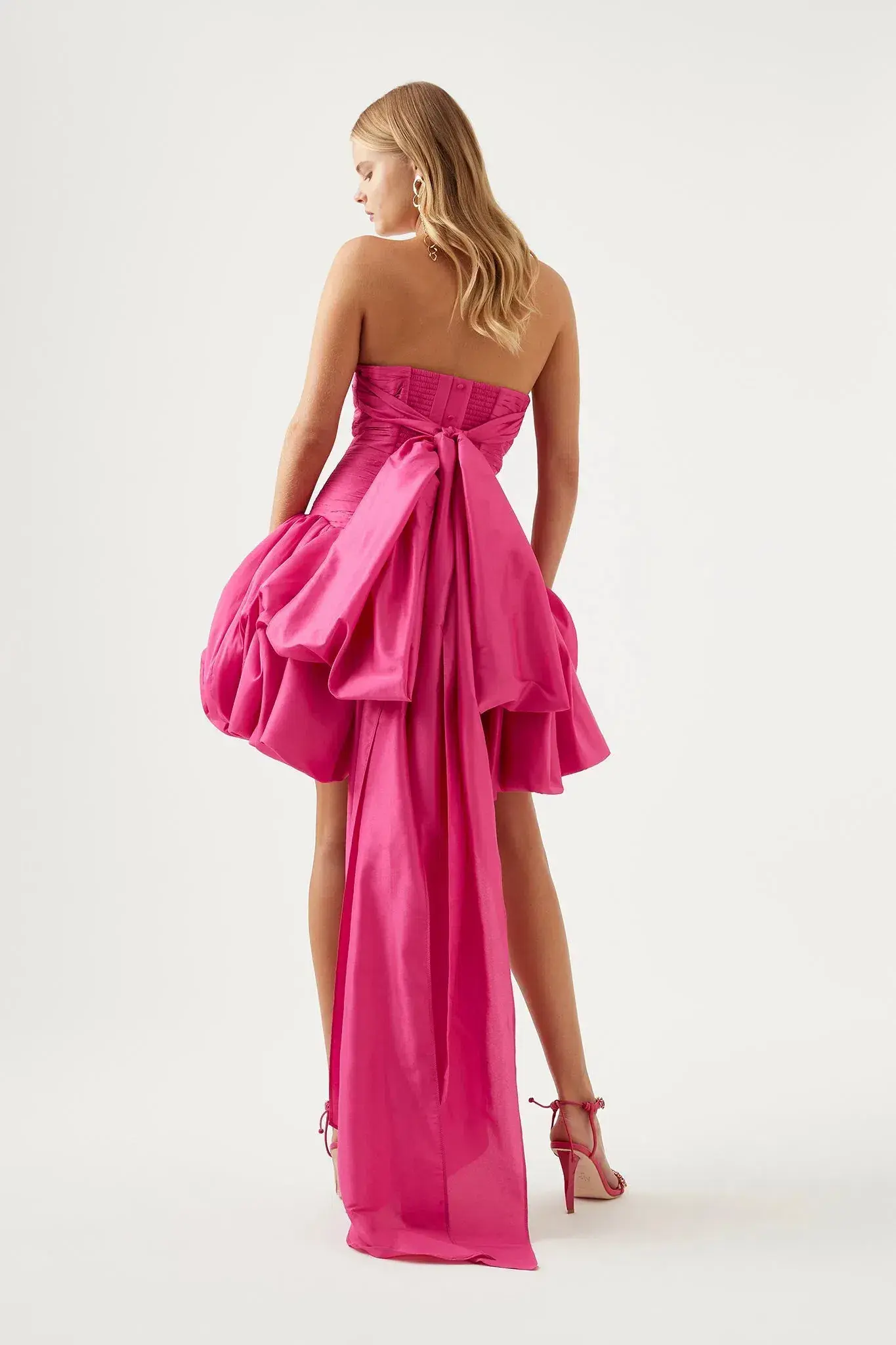 Aje Piacere Bubble Hem Mini Dress in Fuchsia - Size 10 - Image 3