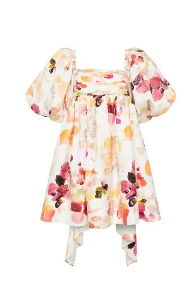 Aje Dassia Puff Sleeve Mini Dress in Floral - Size 8 - Image 6
