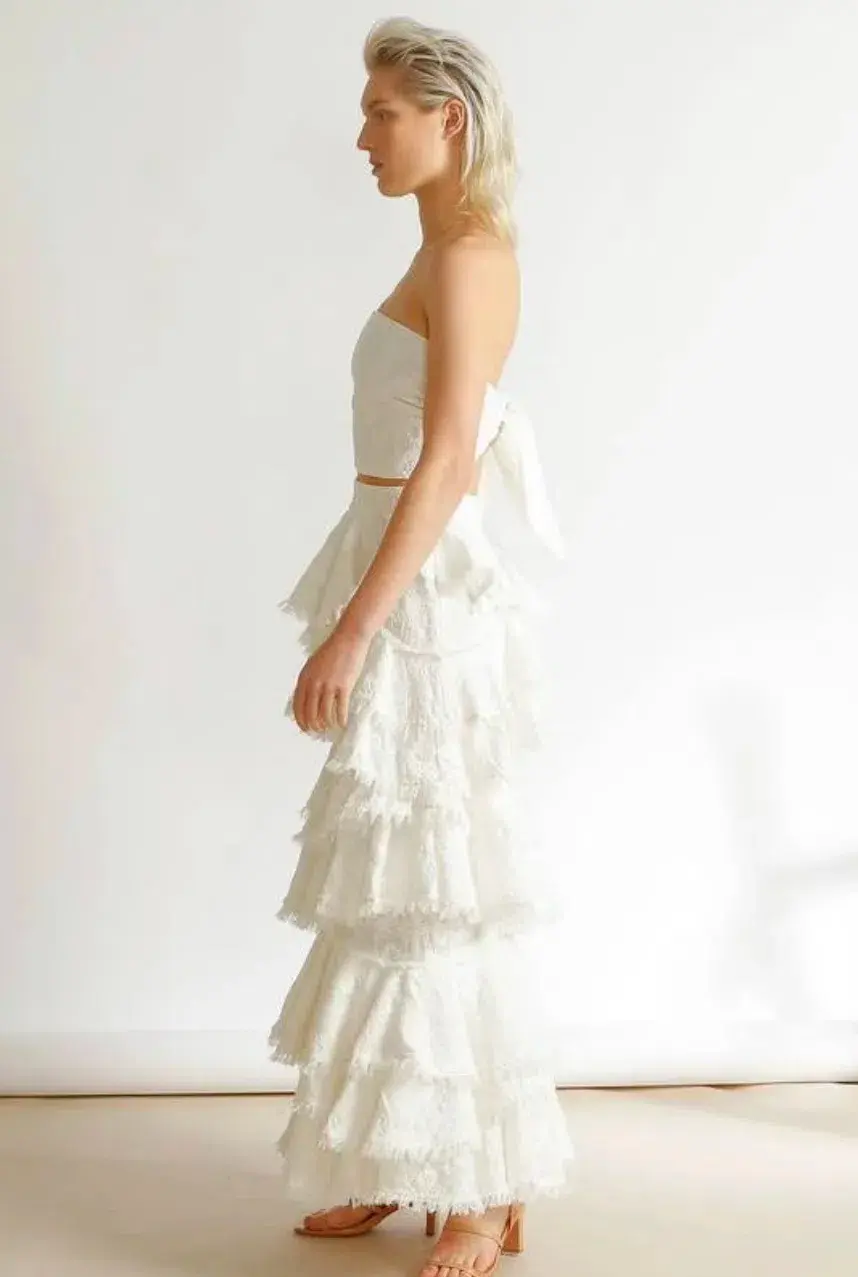 Ixiah the Label Carmellia Bandeau and Skirt Set Ivory Size 8 - Image 2