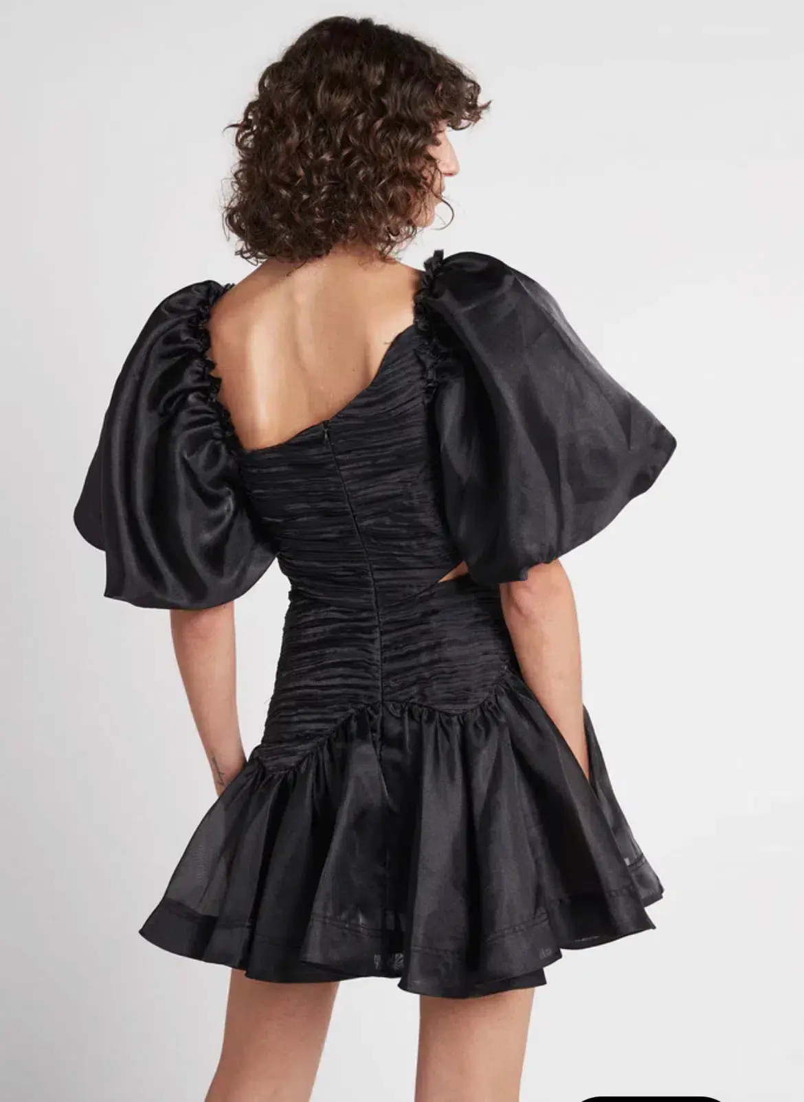 Aje Joan Puff Sleeve Mini Dress in Black - Size 8 - Image 3