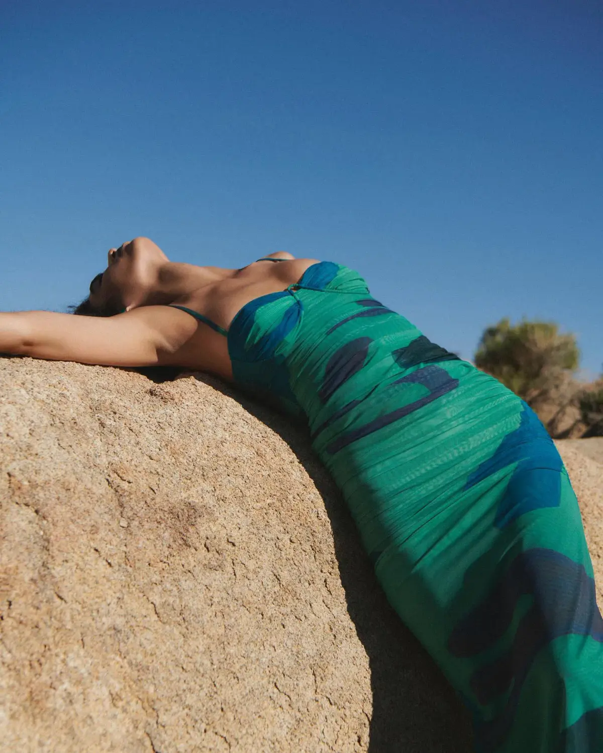 Sir The Label Frankie Gathered Midi Dress Green Multi Size 1 / AU 8 - Image 6