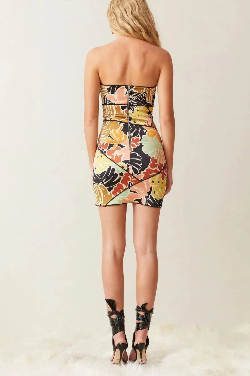 Bec & Bridge Babelini Mini Dress Multi Print Size 8 - Image 2
