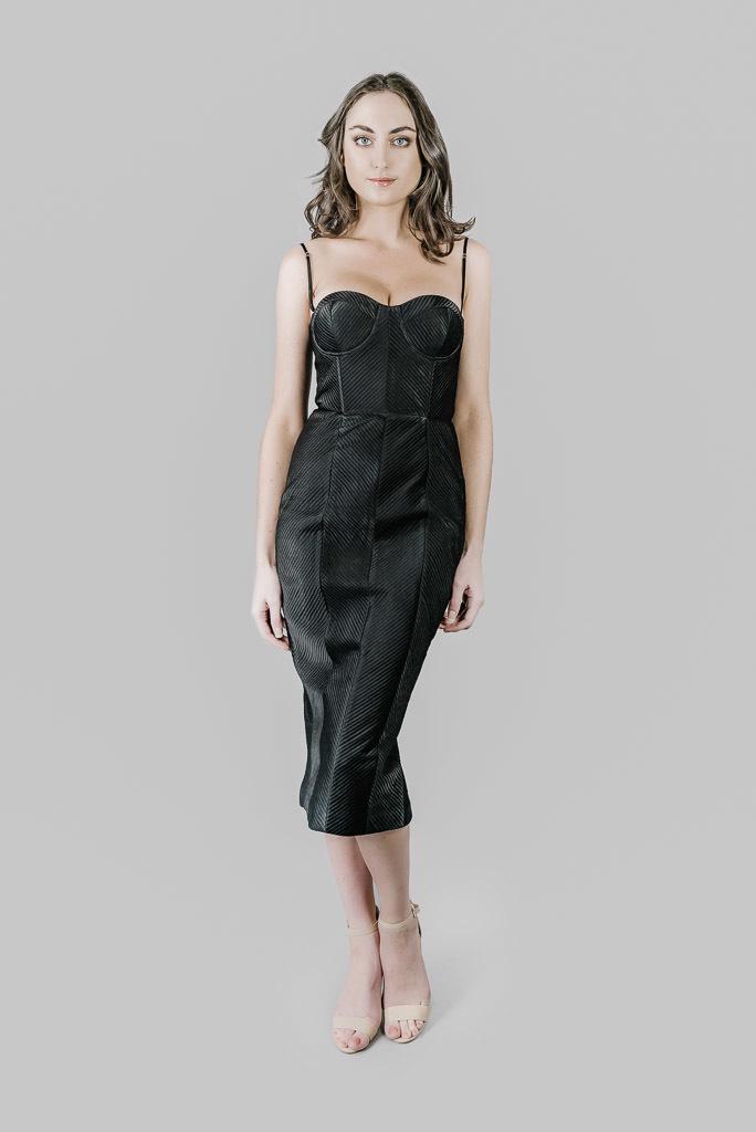 Misha Byanca Quilted Dress Black Size 8 - Image 1
