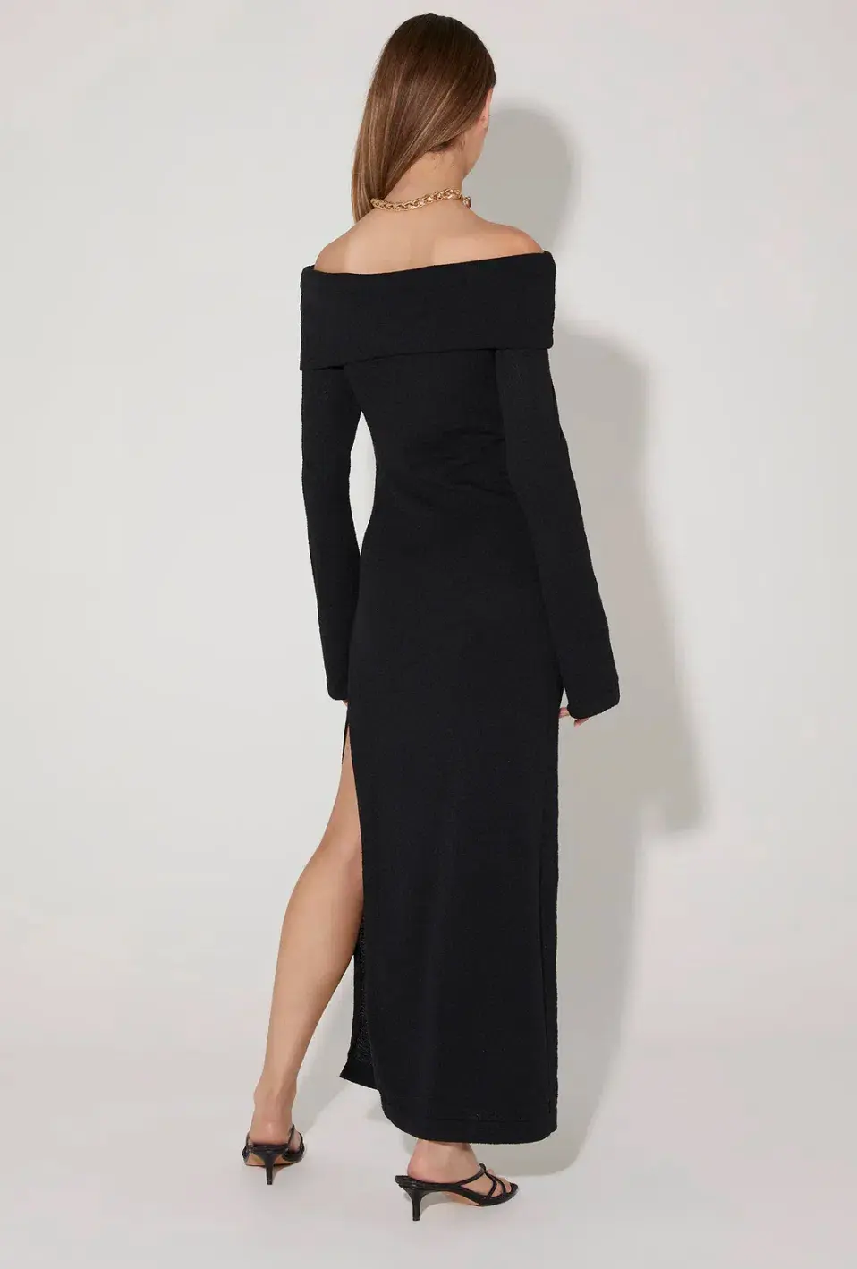 Hansen and Gretel Belair Knit Midi Dress Black Size S/ Au 8 - Image 4