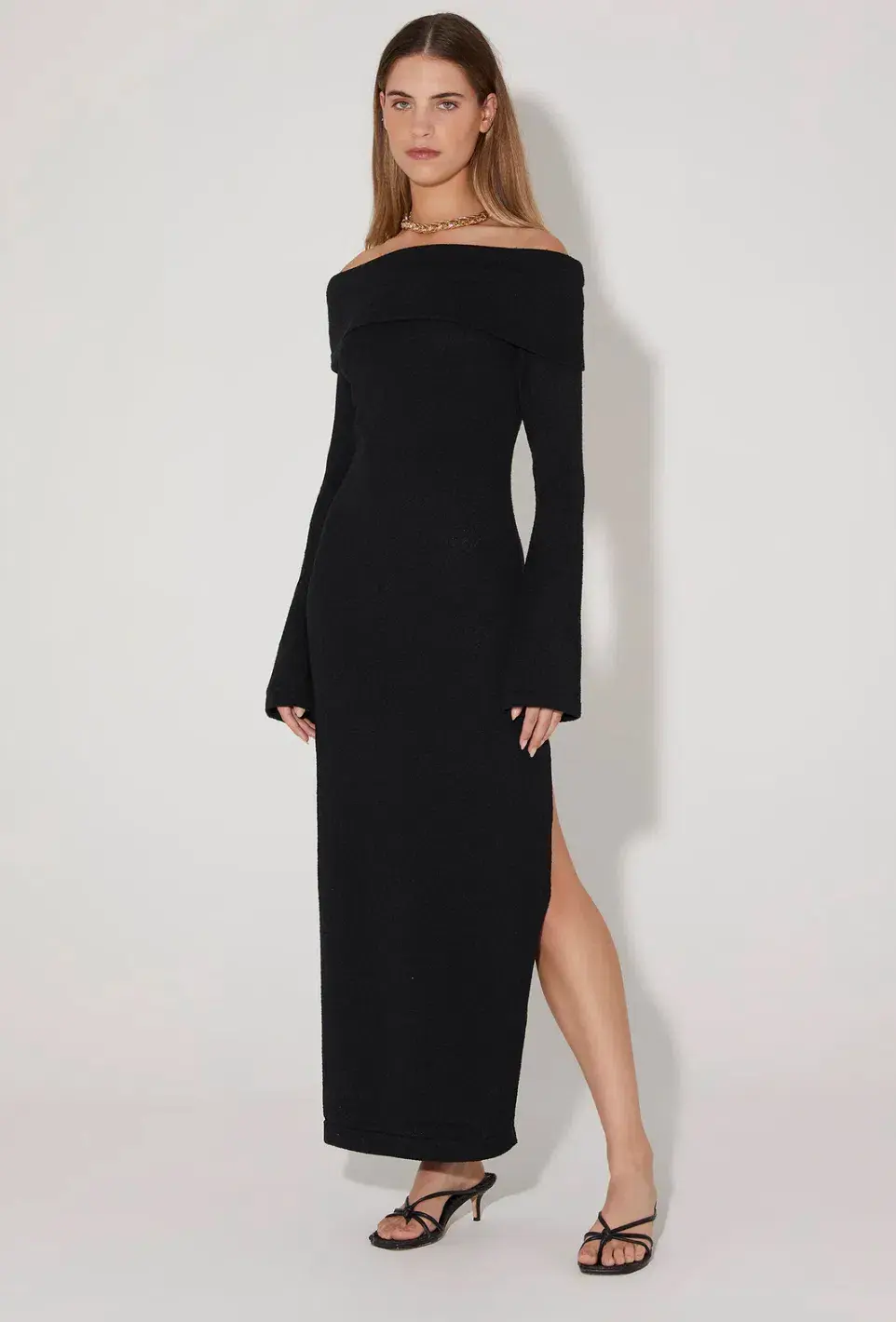 Hansen and Gretel Belair Knit Midi Dress Black Size S/ Au 8 - Image 2