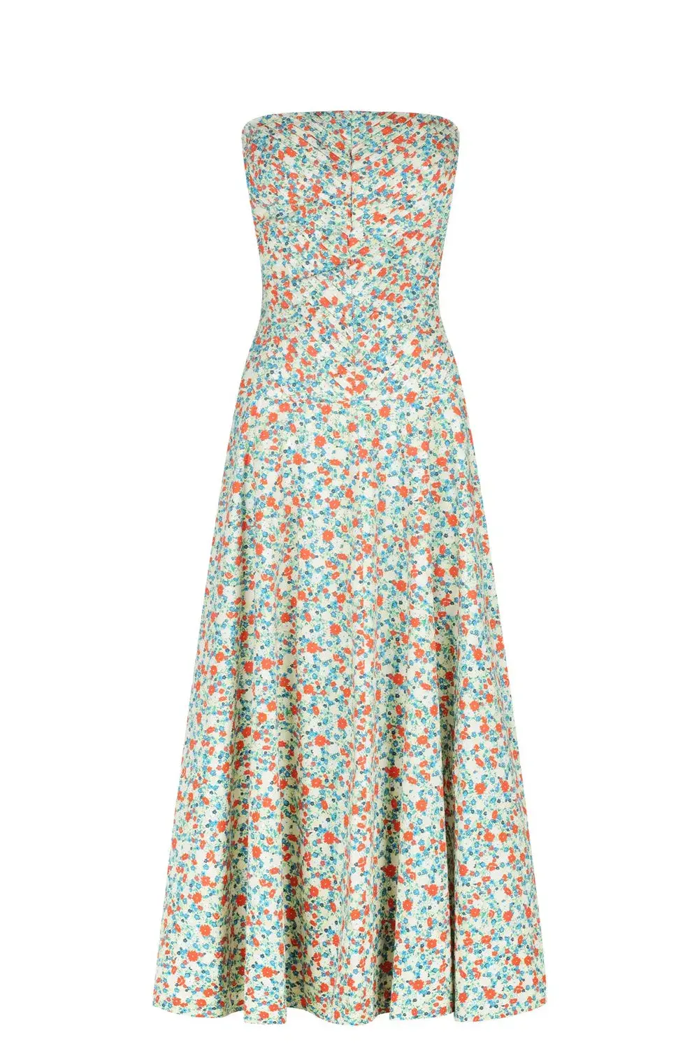 Shona Joy Ulani Strapless Pleated Midi Dress Floral Size 10 - Image 4