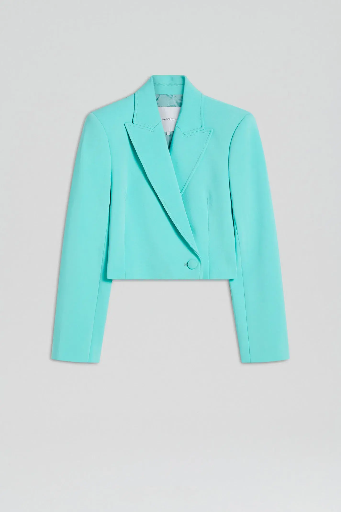Scanlan Theodore Tailored Bustier Mini Dress and Crop Jacket Set in Turquoise Size 8 - Image 4