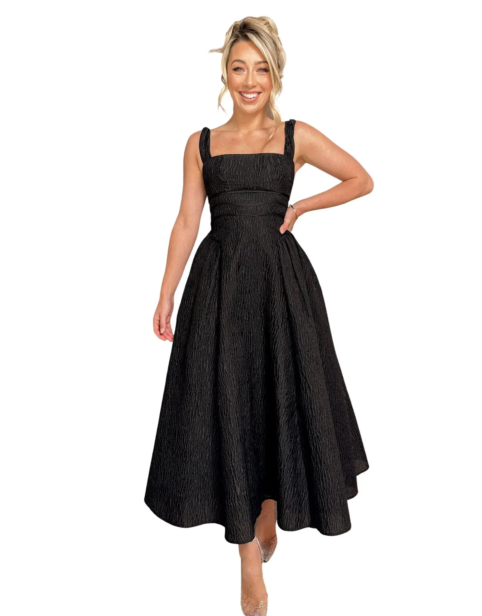 Rachel Gilbert Sophy Strap Midi Dress in Black Size 3 / Au 12 - Image 2