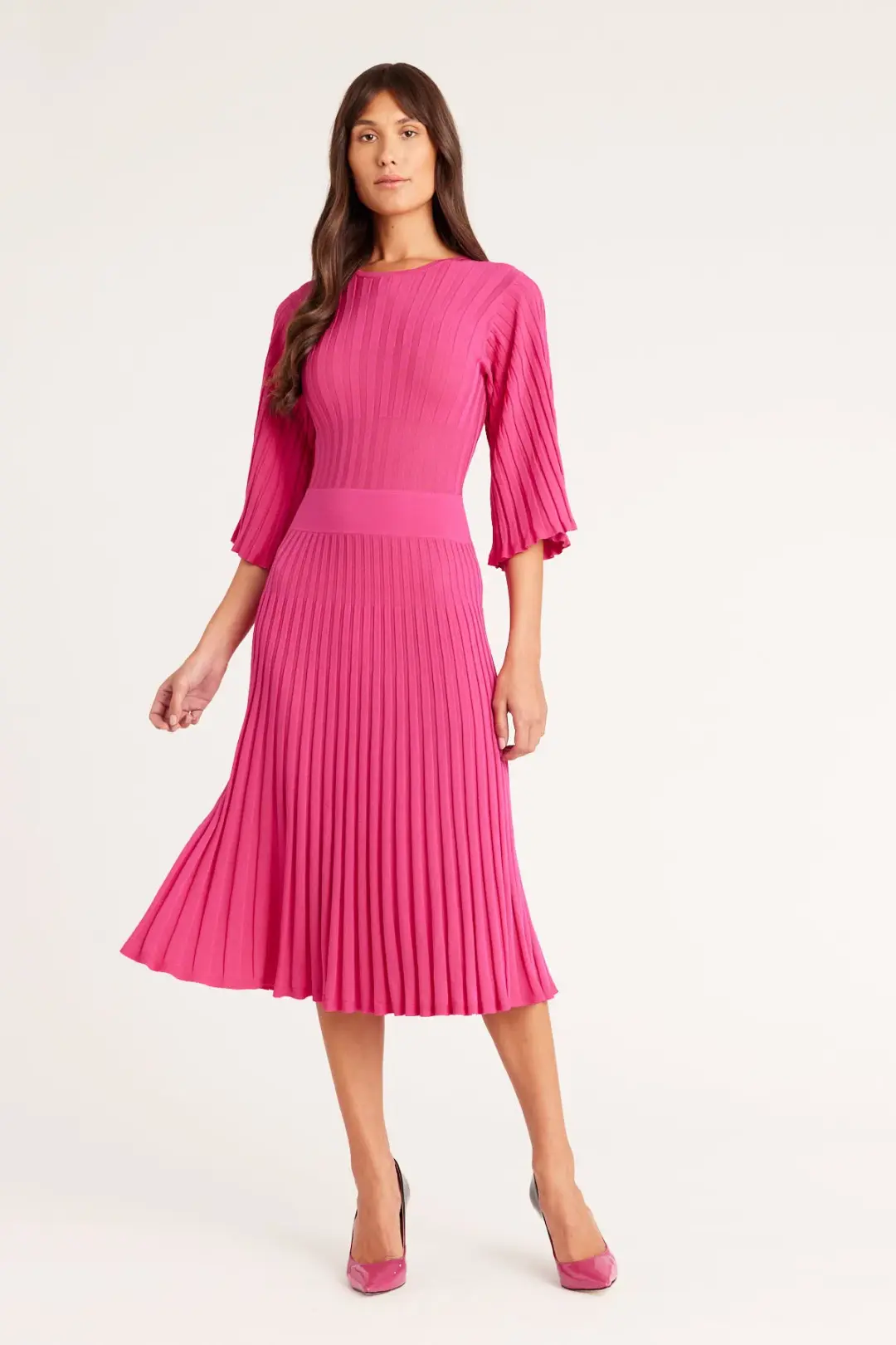 Perri Cutten Priscilla Knit Dress Pink Size 12 for rent on The Volte - main image