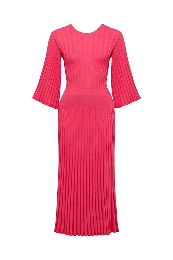 Perri Cutten Priscilla Knit Dress Pink Size 12 for rent on The Volte - main image